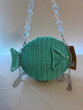 Mint Wicker Fish Crossbody Bag - Women Bags